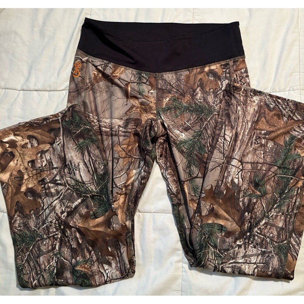 SHE Outdoor Women’s Realtree Camo Fleece Lined Leggings Size Large Hunting Yoga